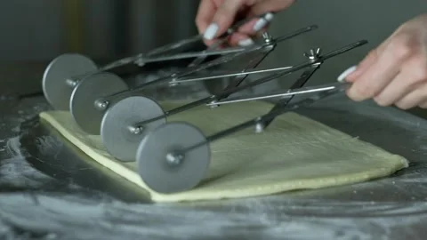 Baking croissants from dough. Stock-Footage 192804754
