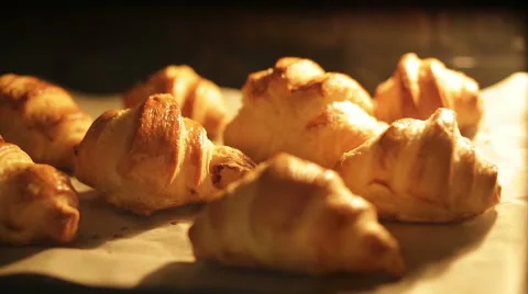 Baking croissants Stock Footage 44362137