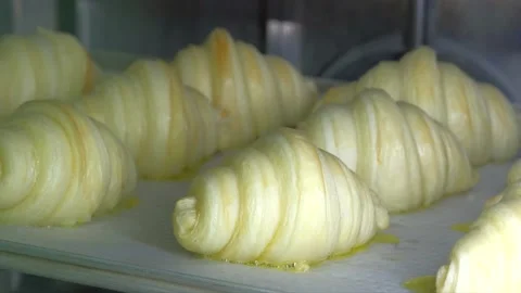 Baking croissants Stock Footage 187164814