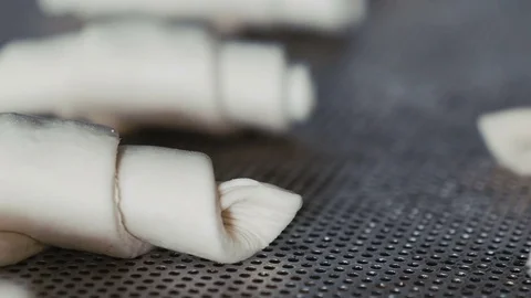 Baking croissants on the oven racks Vídeo Stock 70684994