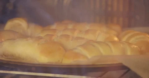 Baking croissants time lapse Stock Footage 79757207