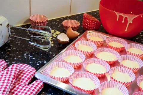 Baking cup cakes Stock Photos
