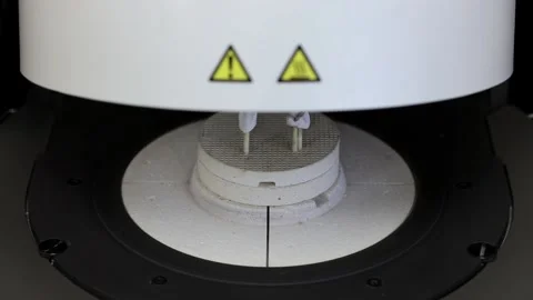 Baking a dental crown in a high temperature oven. Stock Footage 184253475
