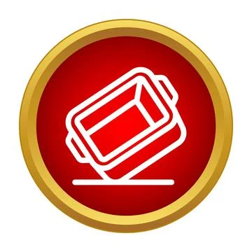 Baking dish icon on a red background Stock Illustration