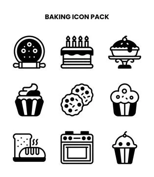 Baking DuoTone Icons Pack Stock Illustration