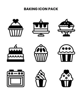 Baking DuoTone Icons Pack Stock Illustration