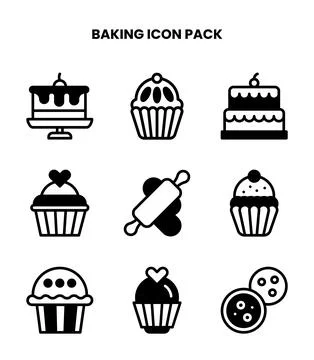 Baking DuoTone Scalable Icons Pack Stock Illustration