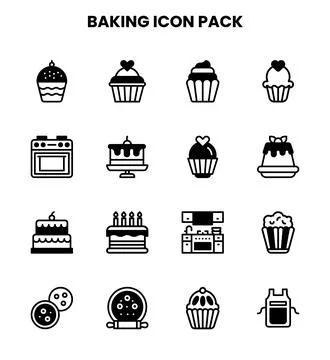 Baking DuoTone Scalable Icons Pack Stock Illustration