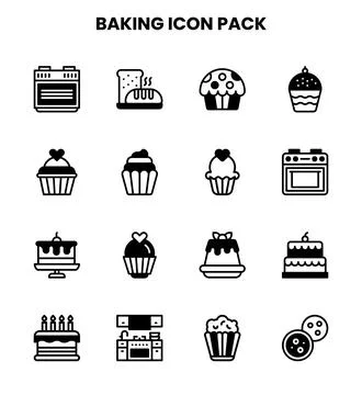 Baking DuoTone Set Icons Pack Illustrazione stock