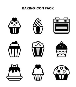 Baking DuoTone Set Icons Pack Stock Illustration