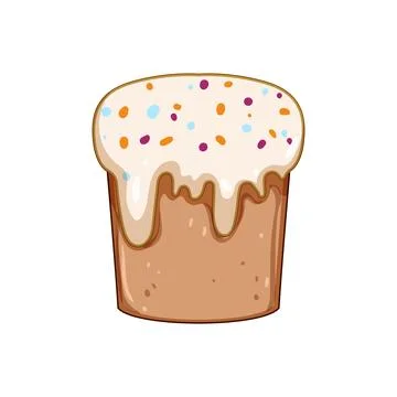 Baking easter cupcake cartoon vector illustration Stock Illustration