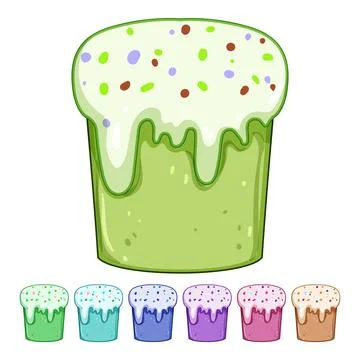 Baking easter cupcake cartoon vector graphic Stock Illustration