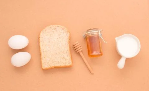 Baking Equipment make Bread wheat grains and cereals on wooden background Stock Photos