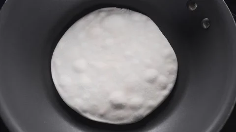 Baking the flapjack making of them griddle cake bakery Video stock 143585773