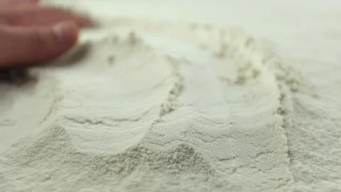 Baking flour. Lots of pure white flour Stock Footage 232927113