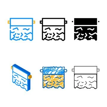 Baking foil color icon vector set イラスト素材