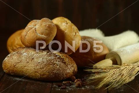 Baking fresh baked bread Stock Photos