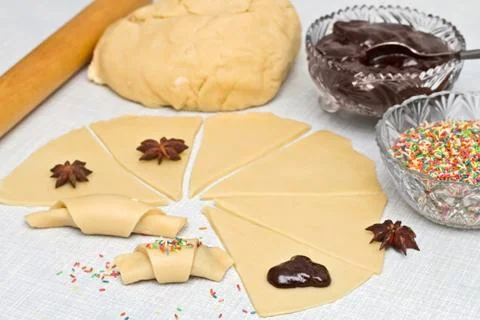 Baking fresh dough background Stock Photos