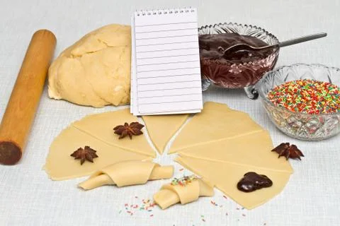 Baking fresh dough background Stock Photos