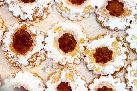 Baking frosted biscuits Stock Photos