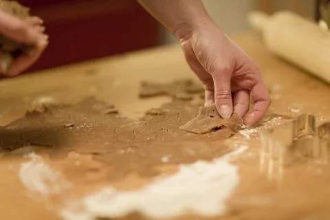 Baking gingerbread angels Stock Photos