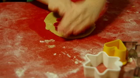 Baking gingerbread, preparation of an angel. Stock Footage 34681634