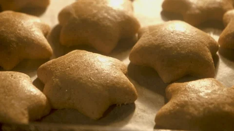 Baking gingerbread stars Stock Footage 86532773