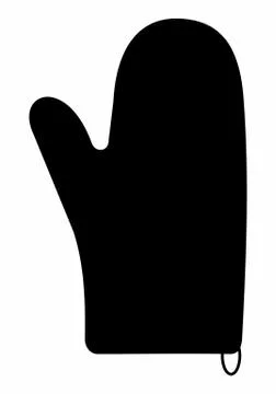 Baking Gloves dark silhouette Stock Illustration