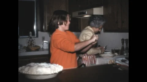 Baking with Grandma 1969 Stock Footage 158060963