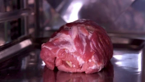 Baking ham in the oven 스톡 동영상 119300675