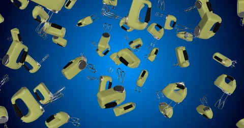 Baking Hand Mixers falling slow motion Video stock 249731383