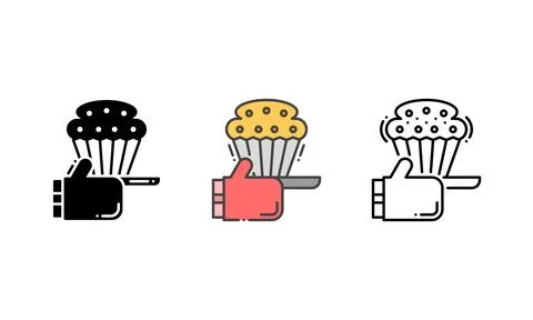 Baking Icon - with Cupcake and Baking Glove Elements Illustrazione stock
