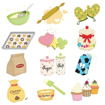 Baking icons Stock Illustration