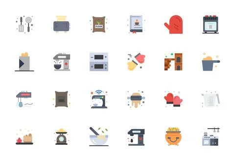 Baking including 24 64x64 Flat Vector Illustrations 스톡 일러스트