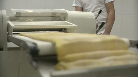 Baking industry Croissant. Stock Footage 63161714