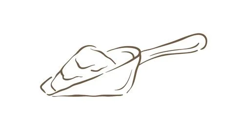 Baking Ingredient Scoop With Flour Or Sugar Hand Drawn Vector Illustration Stock Illustration