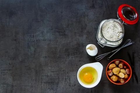 Baking ingredients background Stock Photos