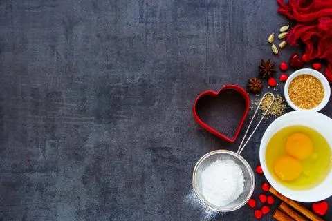 Baking ingredients background Stock Photos
