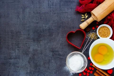 Baking ingredients background Stock Photos