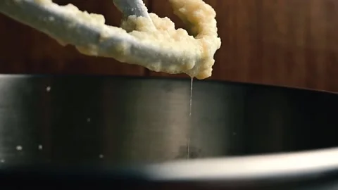Baking ingredients drip slow motion Stock Footage 138610455