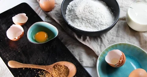 Baking ingredients. Stock Footage 119280700