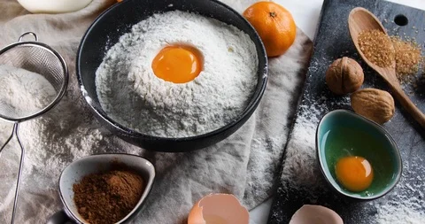 Baking ingredients. Stock Footage 119280712