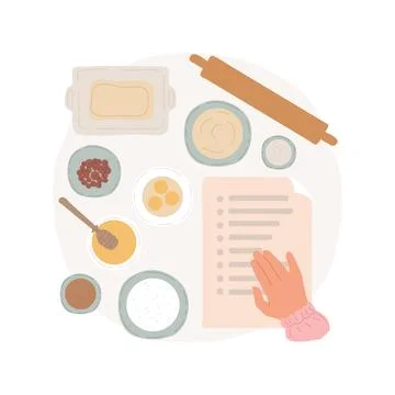 Baking ingredients isolated cartoon vector illustration. Ilustración de archivo