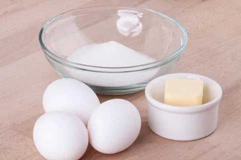 Baking ingredients in the kitchen Stock Photos