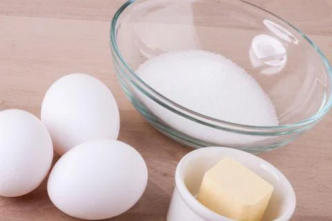 Baking ingredients in the kitchen Stock Photos