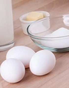 Baking ingredients in the kitchen Stock Photos