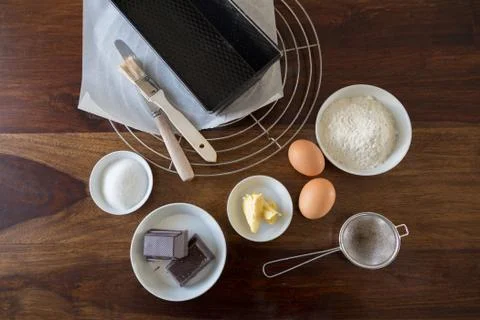 Baking ingredients for marble cake Fotos de archivo