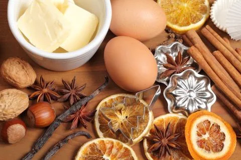 Baking ingredients Stock Photos