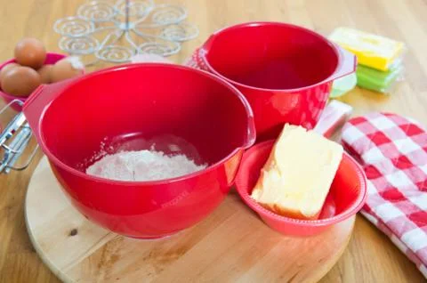 Baking ingredients Stock Photos