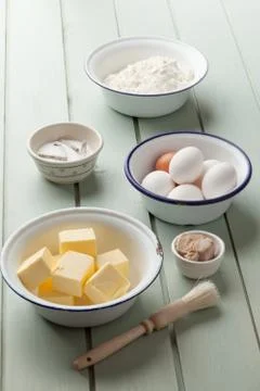 Baking ingredients Stock Photos
